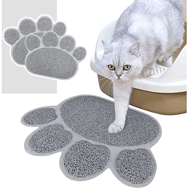 2 stk grå kattesandteppe (30*40cm), sklisikkert og vanntett, e