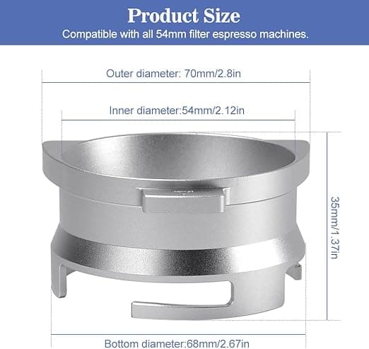 Aluminiumsdoseringsring Espressodoseringring 54MM Kaffe Doseringsfunnel