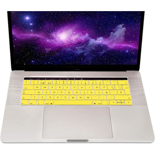 Gul - MyGadget tangentbordsskydd för Apple MacBook Pro 13\" och 15\" Touch Bar - Flexibelt silikontangentbordsskydd - Ultratunt skydd som passar