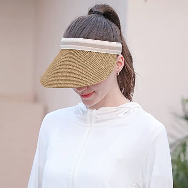 Dam Sommarhatt Bred Brätte Halmhatt Khaki Halmhatt