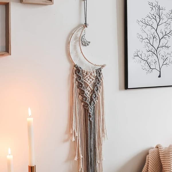 Bohemian Chic Macrame Seinävaate Käsinkudottu Cotto