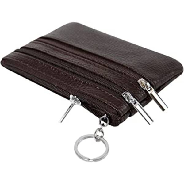 Damklipppengapåse i äkta läder, mini-väska, växelplånbok med