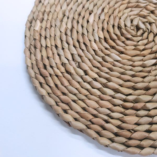 25cm Rund Papyrus Handvävd Matta (3 st), Halmunderlägg, Hej