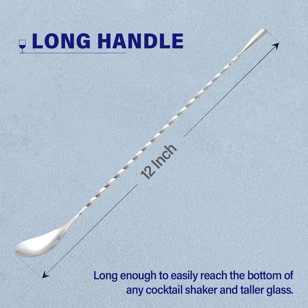 Silver 2-pack Bar Spoon Cocktail Mixing Stirrers för Dryck, St