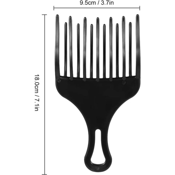 Afro kam, 1 stk krøll hår kam, plast brede tenner afro kam