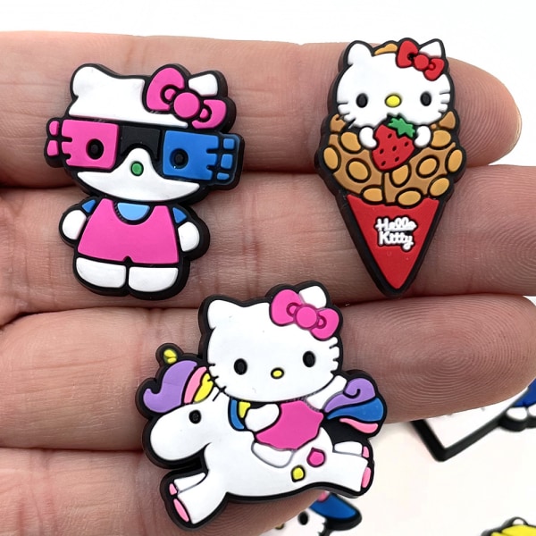 Sko Charms 10stk HelloKitty serie hul sko blomster tilbehør