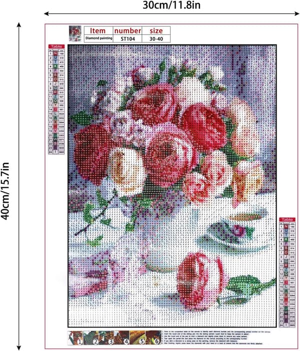 5D Diamantmaleri Kit, Rose Diamantmaleri Kit, Fuld Kit, Pa