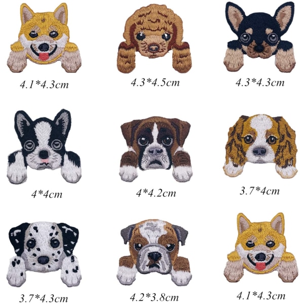 20 STK Hunde Strykelapper Sy på lapper DIY dekorasjon eller repa