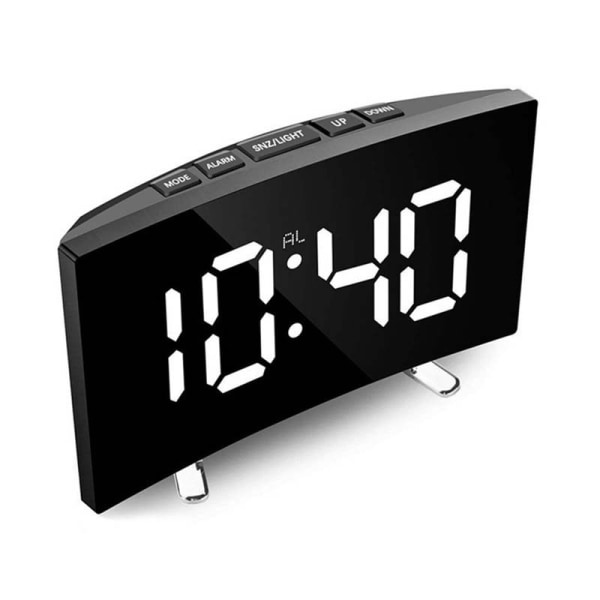 Vibrerande väckarklocka med vitt ljus Högt Kraftfull, digital väckare C
