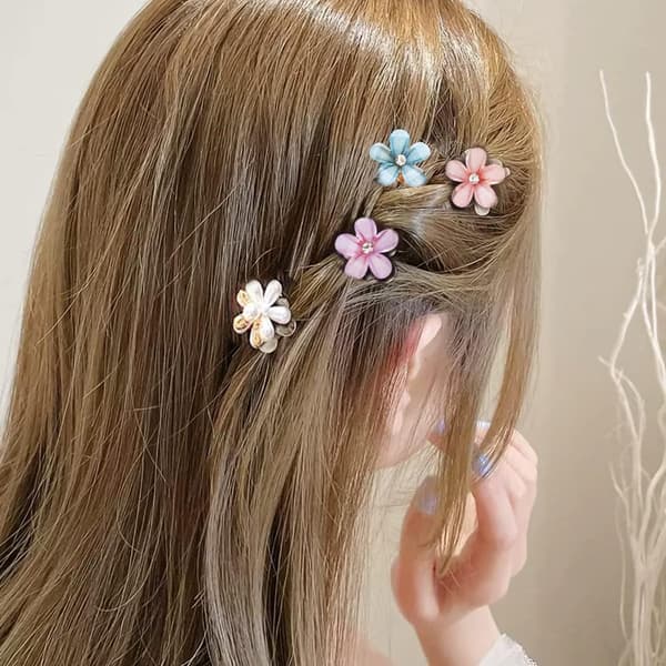12 stk. Blomsterhårklemmer og perle hårnåle til kvinder, sød strøm