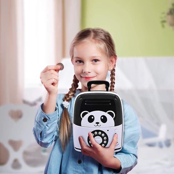 Pengarspargris för barn, pengarskåp som stöder mynt och sedlar, Panda