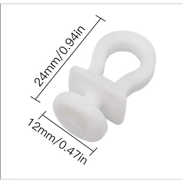 100 stk Gardin Henger Skinne Glidebane Gardin Hvit Plast Curt