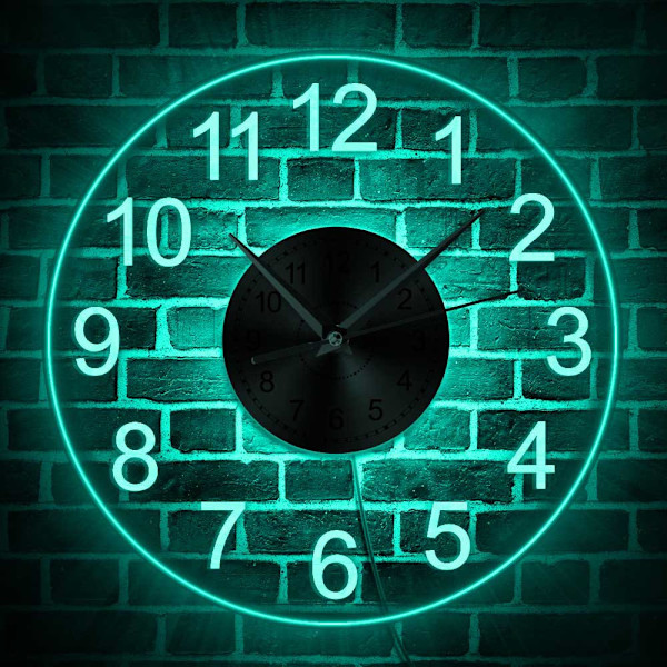 Arabialaiset numerot LED-valaistu seinäkello Vintage-koristeellinen