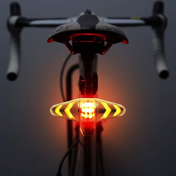 Cykelbaglys LED-blinklys med trådløs fjernbetjening