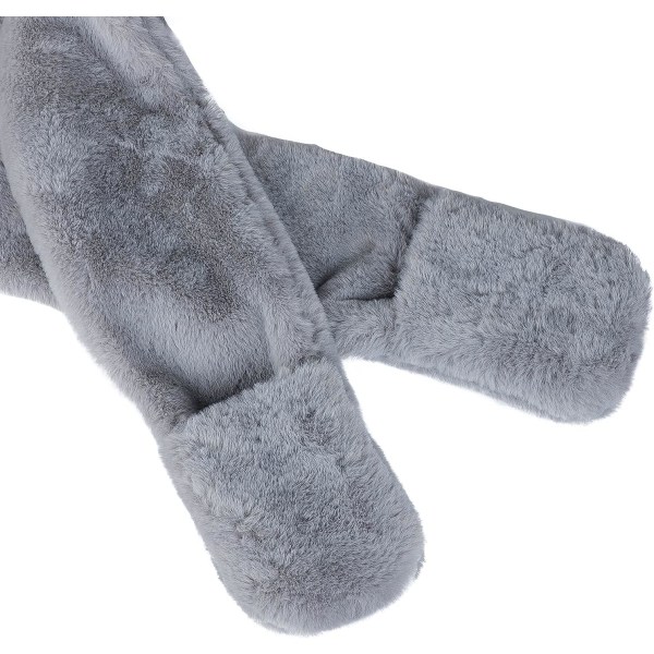 Børne 3 i 1 hat tørklæde (grå blå) handske sæt vinter sød plys bønne