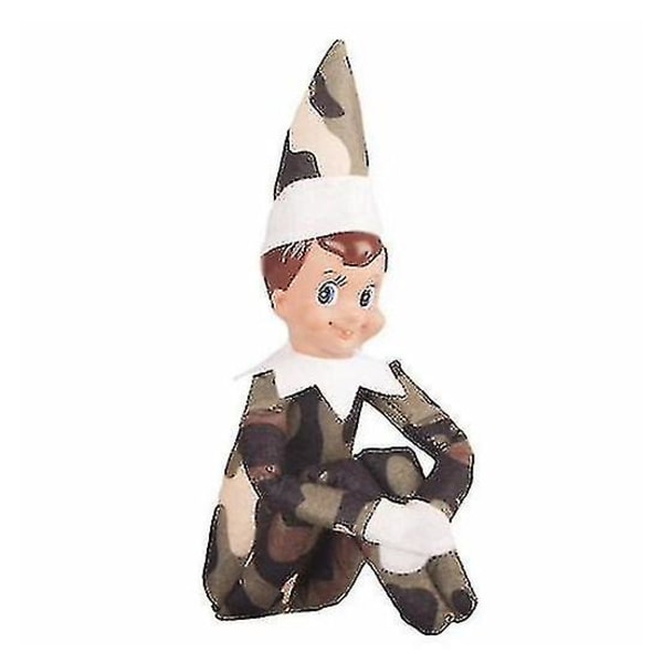 Jultomte Plyschdocka Leksak Elf Pojke Flicka Figur På Julgåva Camouflage Girl