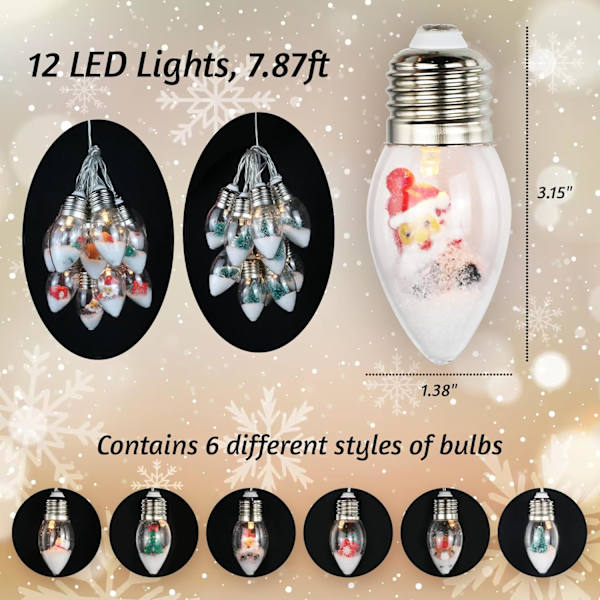 Julbelysning 2Pack 12 LED 7.87ft Juldekorationer String Ligh 2 Pack