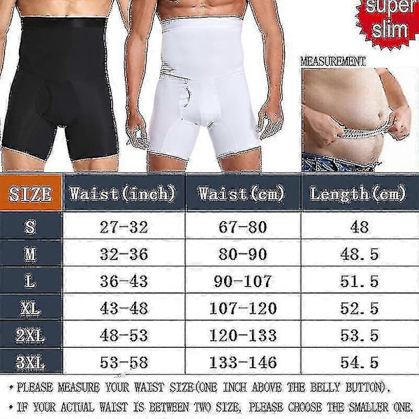 Magformande shorts för män, kompression, hög midja, träningsshorts för mage, slimmande underkläder