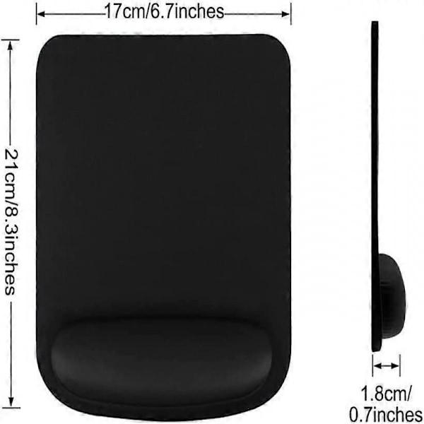 Ergonomisk musmatta med handledsstöd, gelmusmatta med handledsstöd, bekväm musmatta för laptop, smärtlindrande musmatta med halkfri PU-bas.