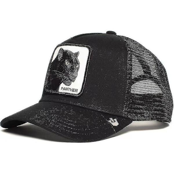 Truckerkeps med Djurmotiv i Mesh-Stil för Män och Kvinnor Panther Black