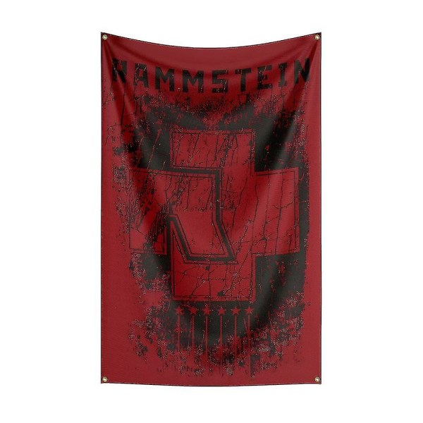 3x5ft Rammstein Rockband Flagga Polyester Digitaltryck Musikminnesmärke Banner för Dekoration J0452 120 x 180cm