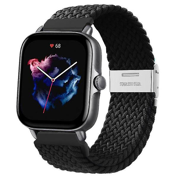 Armband för Amazfit Gts/2/2e/3/gts2 Mini/gtr/3/3pro/gtr2/47mm/stratos/u 2 Black Amazfit bip u-pro