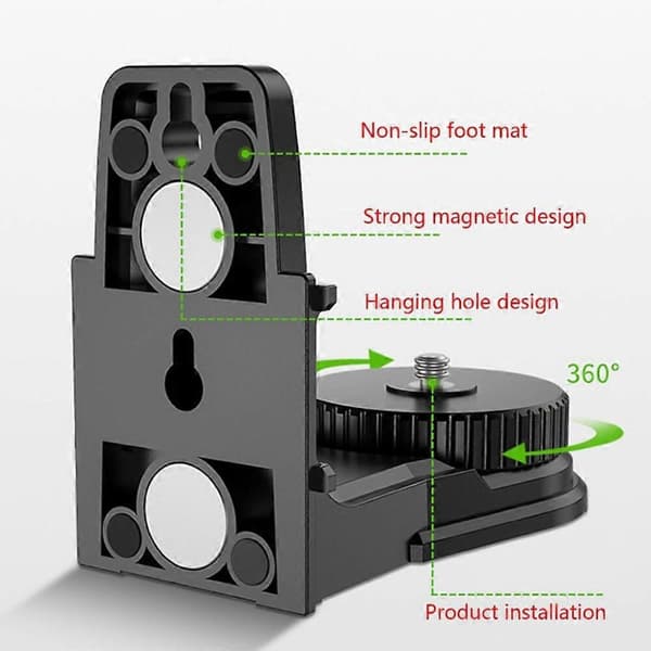 Nivåfäste L-form Magnetisk Fästbas för Nivå Magnetisk Svängbar Bas