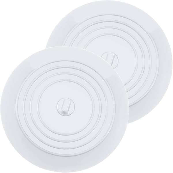 Silikon Badkarsproppar Diskbänkspropp 15.3cm Diameter (2ST, Vit)