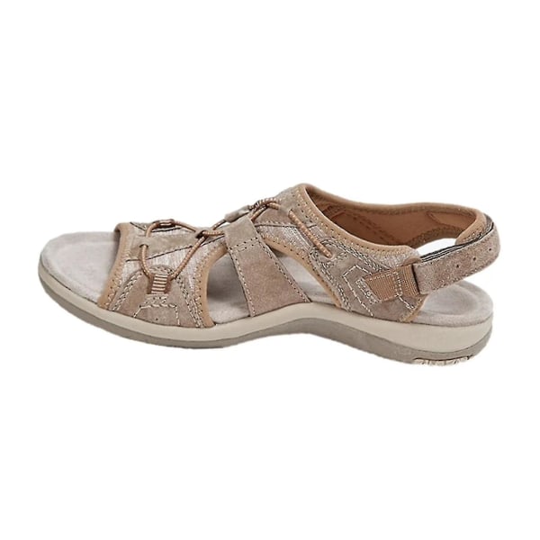 Ultra Comfort Sandaler För Dam Sommar Beach Shoes With Arch Sup Khaki 35