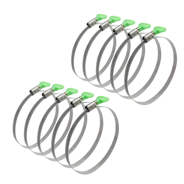 10-pack 4-tums slangklämma, justerbar rostfri 4-tums slangklämma, rörklämma, snäckväxelklämma, torktumlarventilklämma, tumskruv