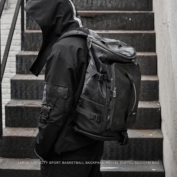 Stor reseryggsäck kvinnor, bär på ryggsäck män, vandring Backpa 14 inch Laptops K3-black Camo(large)
