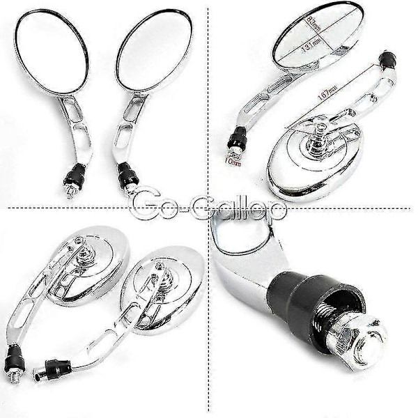 Kromade Motorcykelbackspeglar Kompatibla Med Kawasaki Vn Vulcan Classic Custom 900 800 1500 1600 1700 2000/honda Vtx 1800 Typ C R S