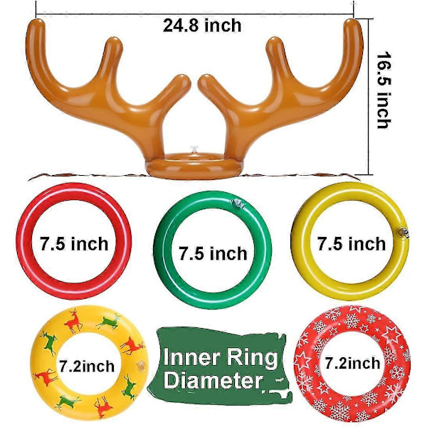2 Set Uppblåsbara Renhorn Ringkast Spel Julgran Tomte Ringkast För Julfestspel