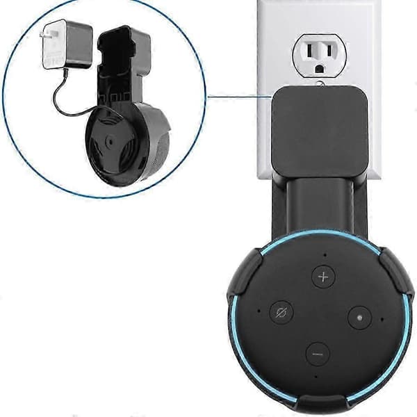 Skruvlös väggmontering kompatibel med Alexa Echo Dot 3:e generationens högtalare med kabelhantering