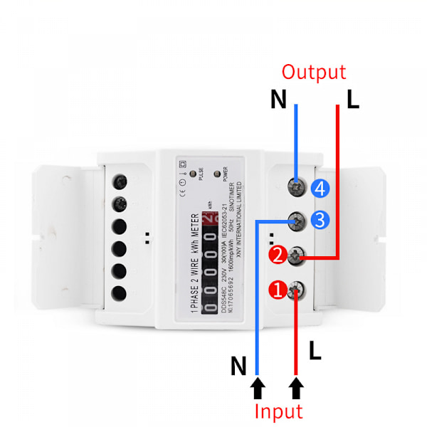 DDS548C Digital enfas elmätare testare elförbrukning monitor 4P Rail elförbrukning wattmeter energimätare 30-100A 2