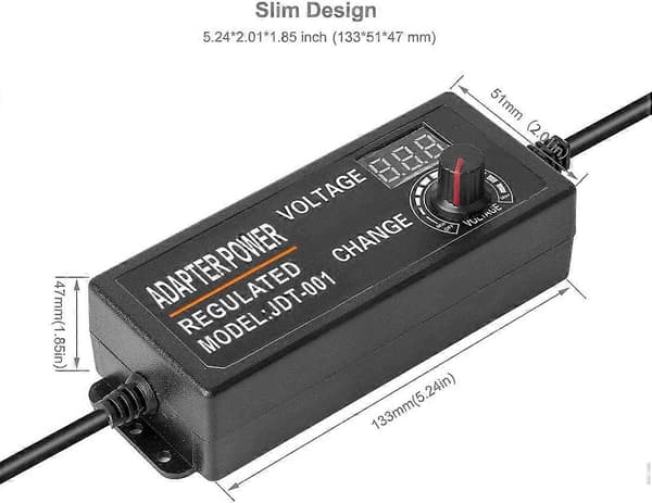 DC3-24V 3A 15W-72W Justerbar Belysningstransformator med LED-Strip Light Driver