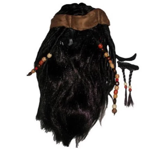 Pirat Cosplay Kostym Jack Sparrow Cosplay Full Set Kostym Klubb Halloween Party Show Outfit Peruk Hatt Och Skägg