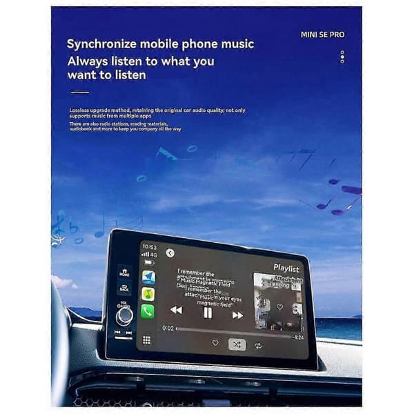 CarlinKit Mini SE Pro Bil CarPlay Adapter Trådlöst Stöd CarPlay & Android Auto för IOS Android Plug & Play