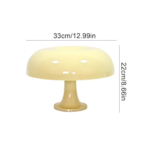 Retro Svamplampa för Rum Estetik Modern Belysning Dimbar, Cool Light Yellow