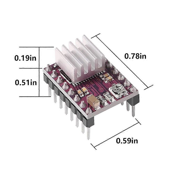 5 st DRV8825 Stepper Motor Drivmodul med Kylfläns för 3D-Skrivare Rrerap Ramps 1.4 A4988 StepStick