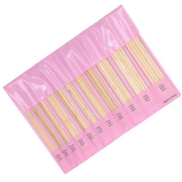 Dubbelspetsiga stickor i bambu 55 st Dubbelspetsiga stickor i bambu Stickor