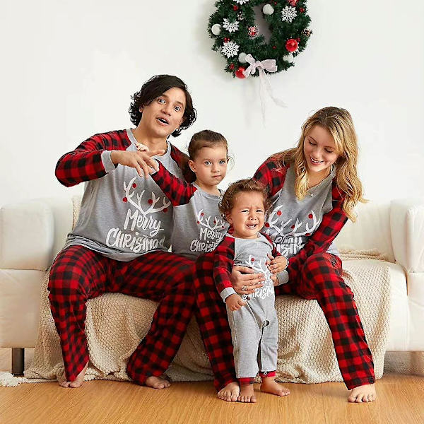Jul Familjematchande set Sovkläder Baby Barn Vuxen Xmas P Dad 3XL