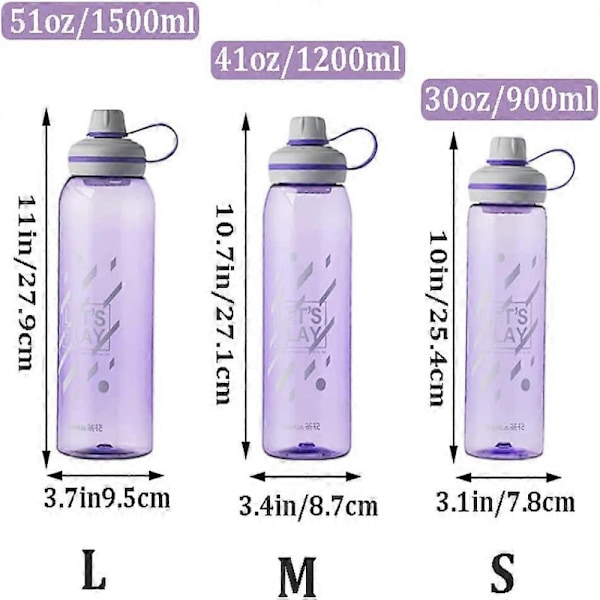 Reseflaskor 1500ml/1000ml med pipkork, halv gallon vattenflaska, sportvattenflaska, stor vattenflaska