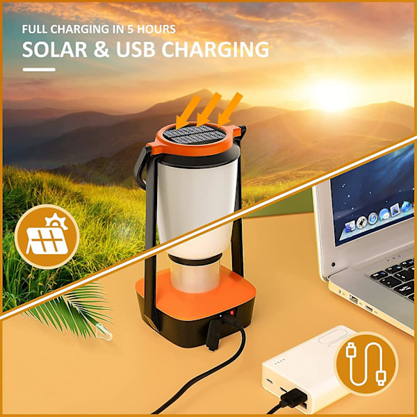 Solarlampa för utomhusbruk, 7 färgers RGB Uppladdningsbara Campinglampor