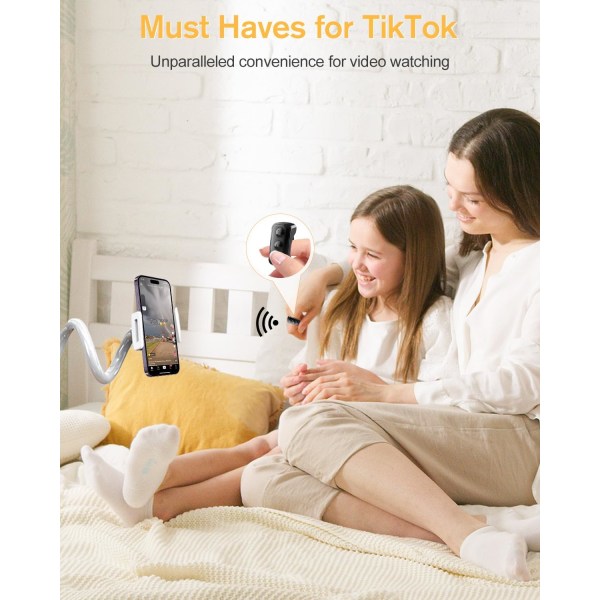 TikTok Remote Control Kindle App Page Turner, Bluetooth Kamera Video Recording Remote, TIK Tok Scrolling Ring för iPhone, iPad, iOS, Android Black