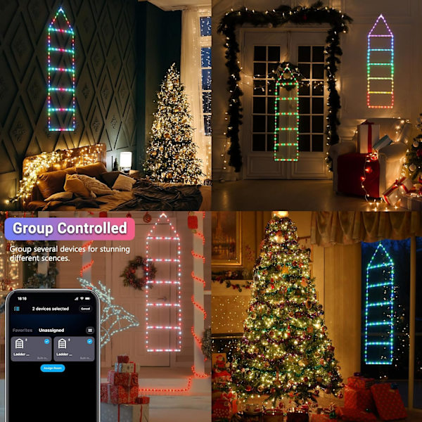 Toodour LED julbelysning - 10ft juldekorativa steglampor RGB (Red, Green, Blue) 3.3 FT