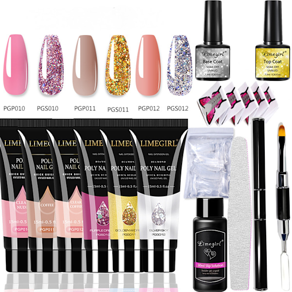 Poly Gel Kit för Naglar, Poly Gel Set Samling 1