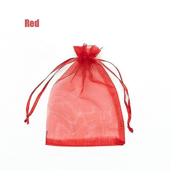 100 st 22 Färger 7x9 9x12 10x15 13x18 Cm Ritade Organzabägare Smycken net 7x9cm 100pcs