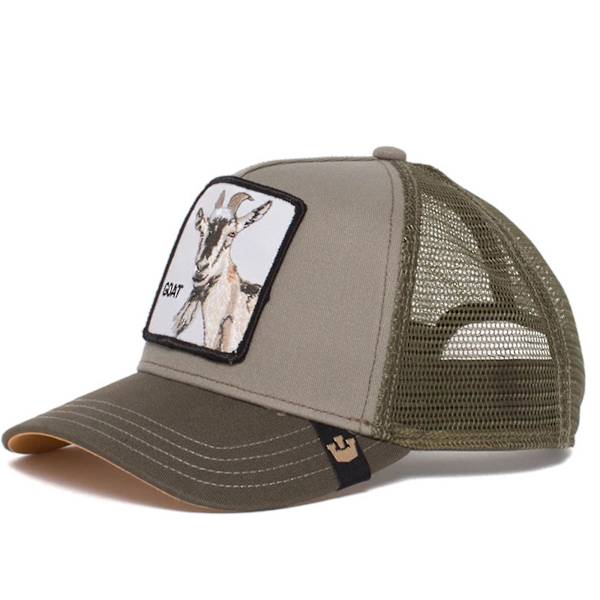 Farm Animal Trucker justerbar cap Mesh Style för män W Goat Gray