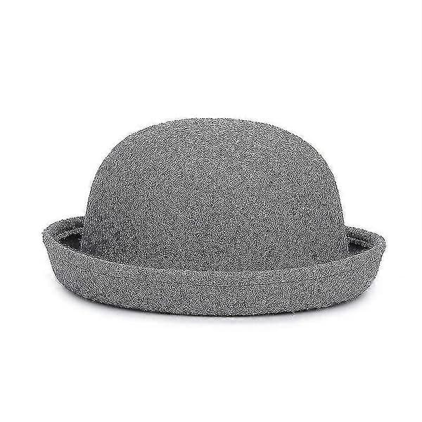 Trendig Dam Enfärgad Bowler Derby Hatt i Ullfilt camel 54cm